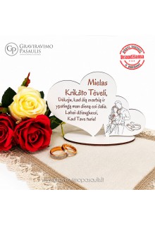 Širdelė padėka " Krikšto tėvams/ seneliams  " 